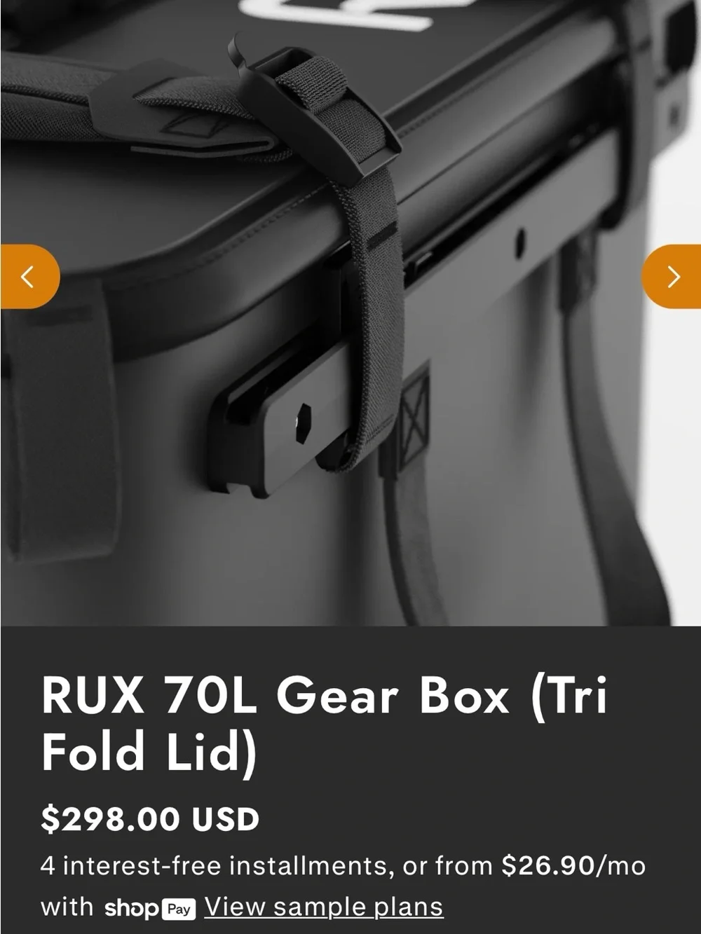 Rux 70L Gear Box (tri fold lid)